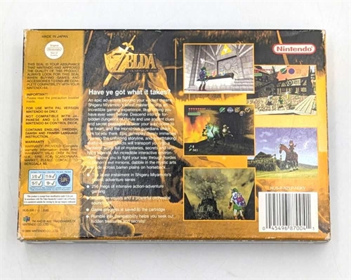 The Legend of Zelda Ocarina Of Time - Complete In Box - Nintendo 64 Game - (EUR) (B Grade) (Used)